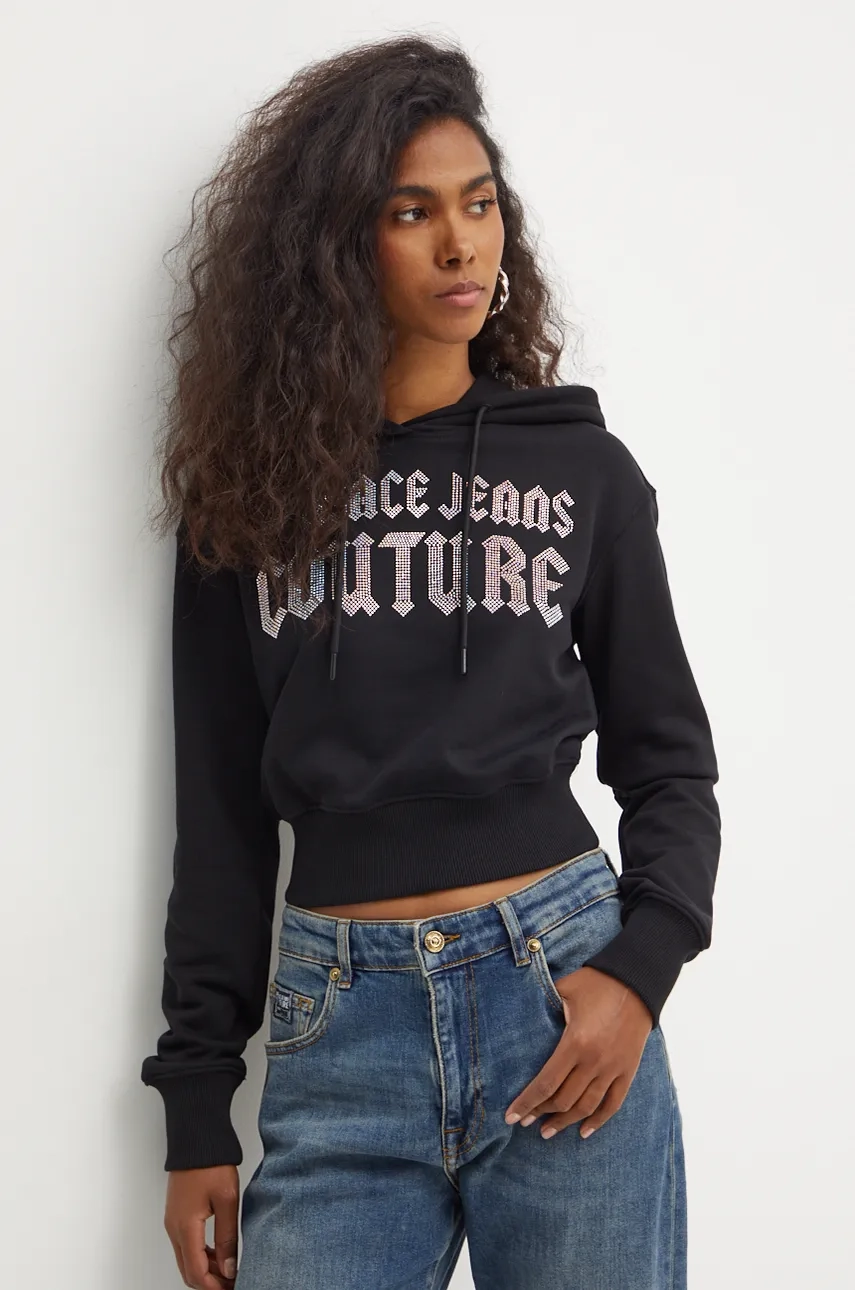 

Хлопковая толстовка Versace Jeans Couture, черный