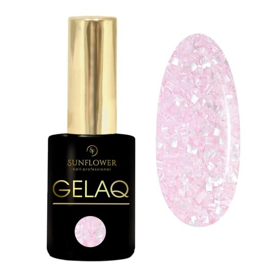 

УФ-гибридный лак - Пастельно-розовый глиттер Gelaq, Glitter No. 185, SUNFLOWER