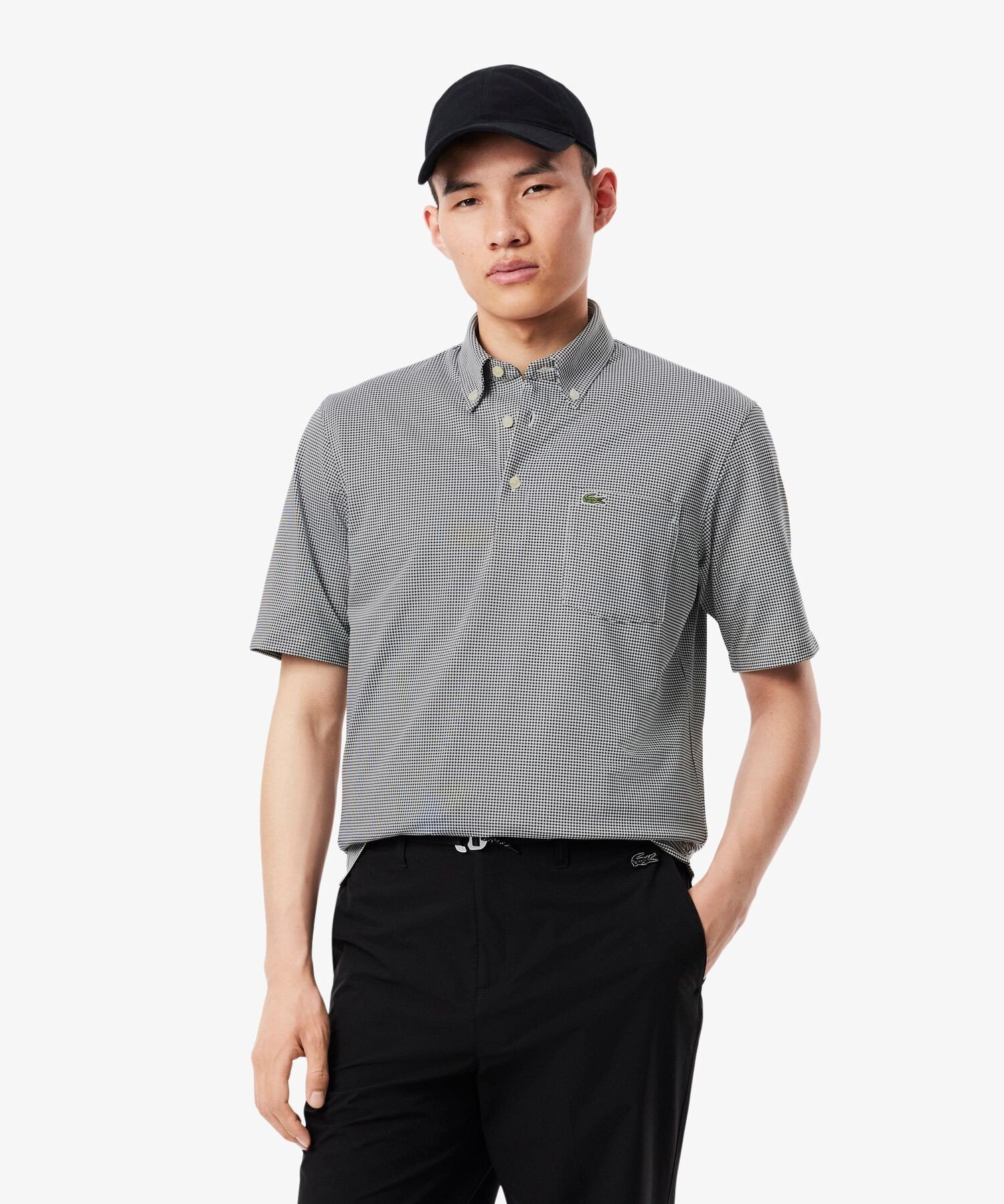 Поло LACOSTE с микроклеткой, Black