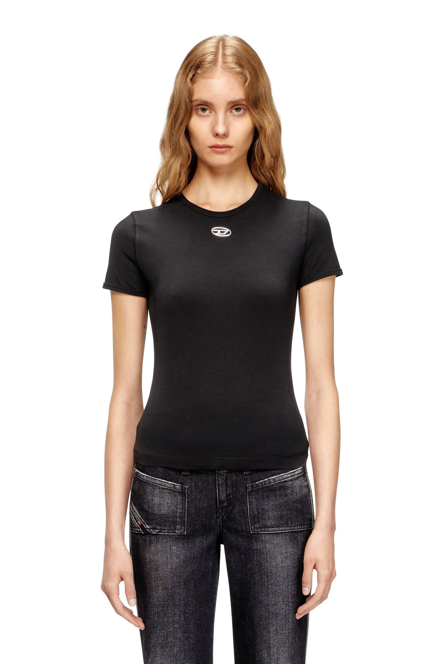 Женская футболка с коротким рукавом T-UNCUTIESLONG-OD Diesel, black
