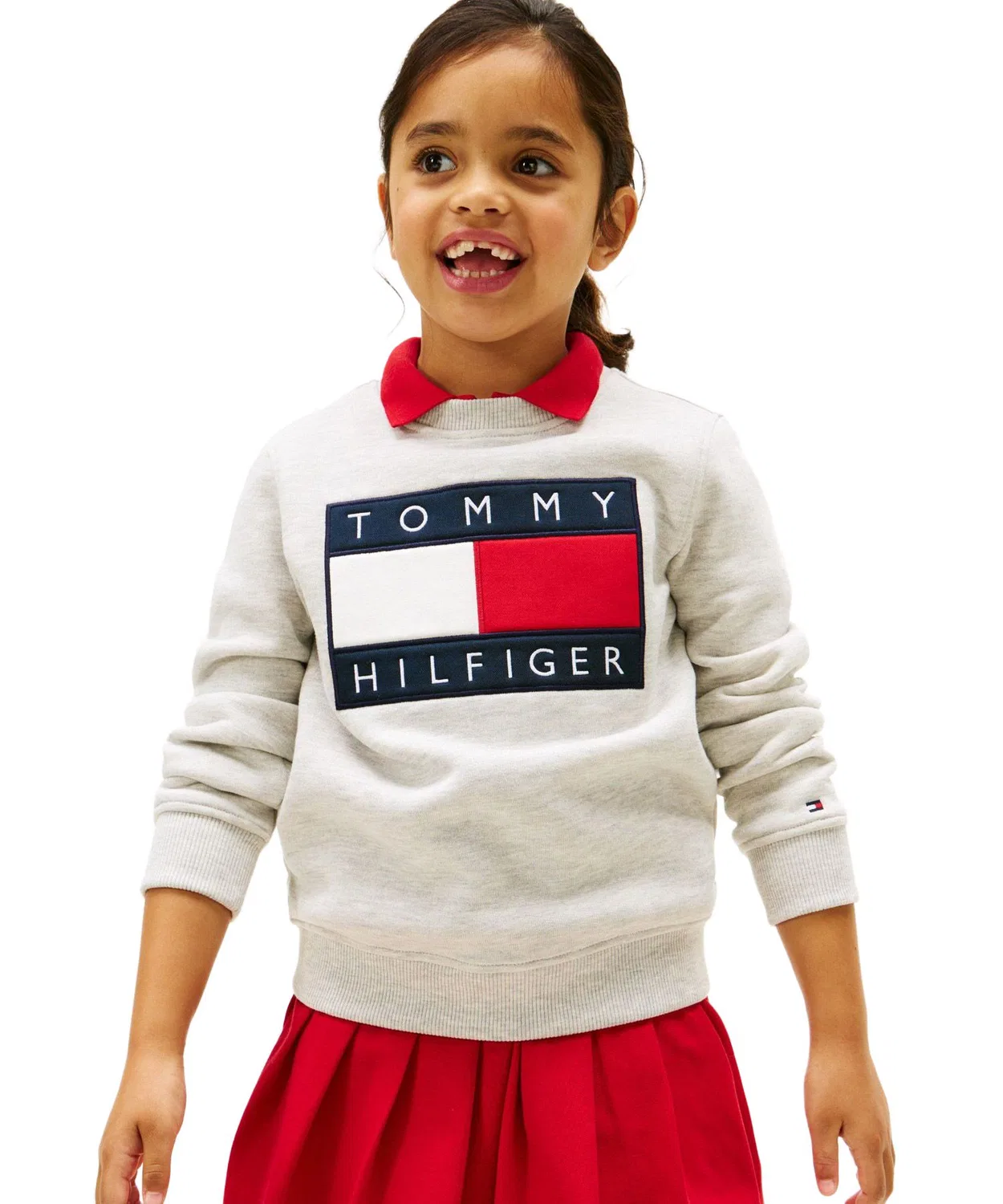 Свитшот детский с флагом Tommy Hilfiger, серый