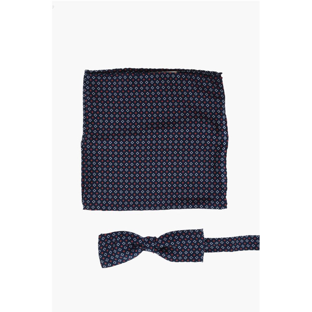 

CC COLLECTION шелковый нагрудный платок с бабочкой Corneliani, синий