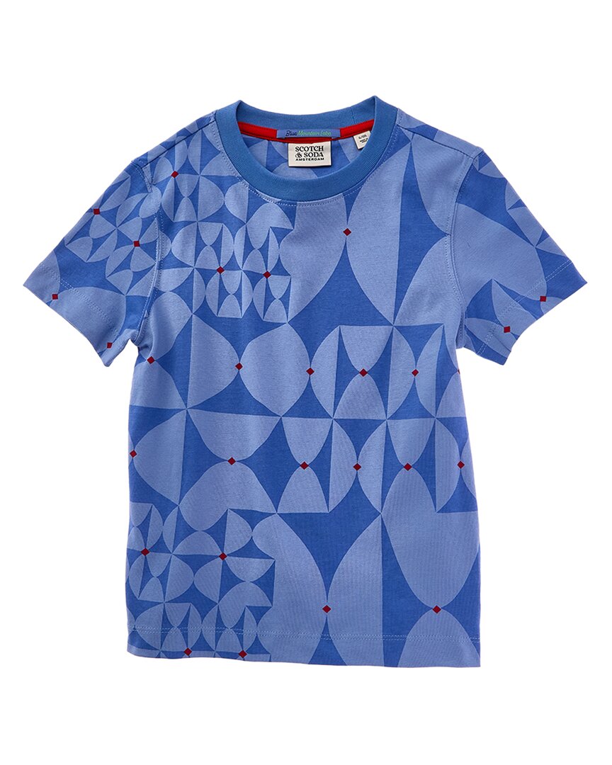 

Футболка свободного кроя Scotch & Soda с принтом по всей поверхности, синий