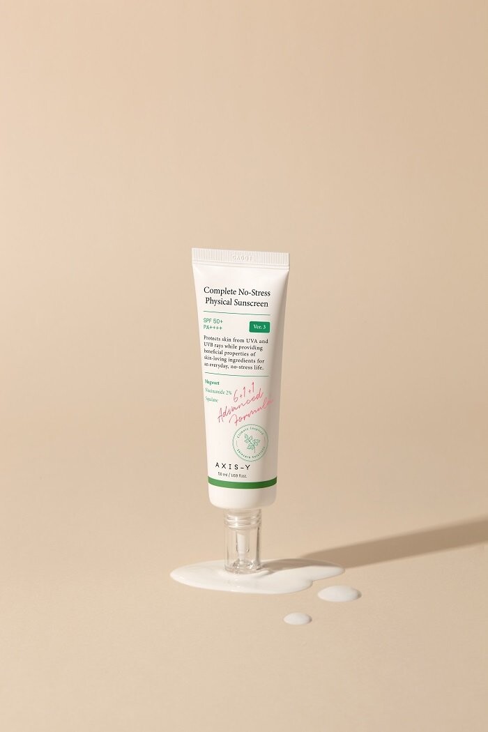 Крем для лица SPF50 AXIS-Y Complete No-Stress Physical Sunscreen V.3 +/PA++++, с физическими фильтрами — фото 4