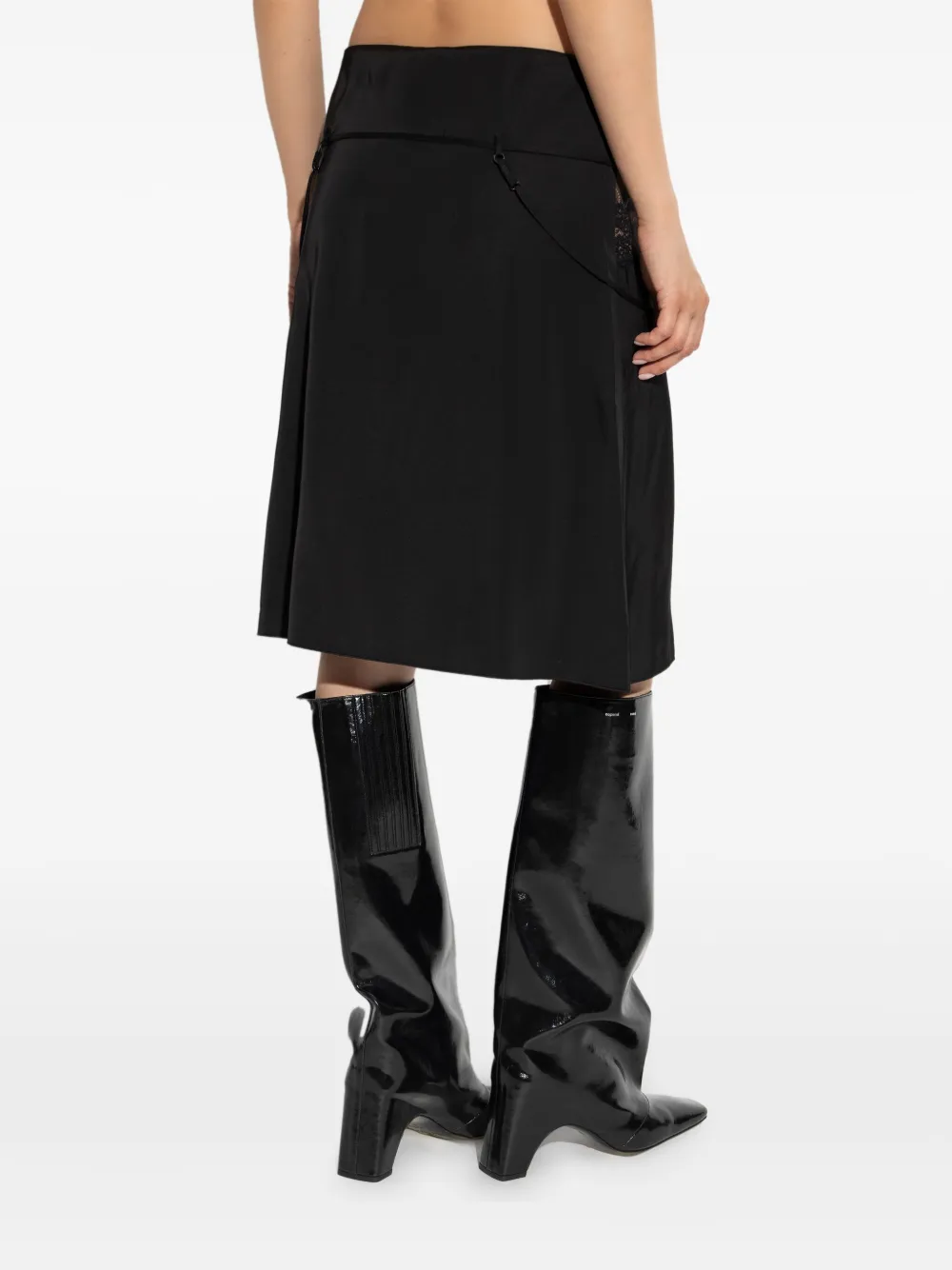 Мини-платье-комбинация с кружевными вставками VETEMENTS, черный — фото 4