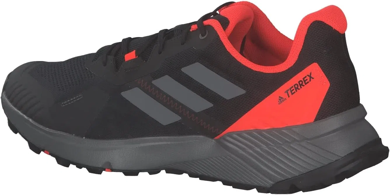 Мужские низкие кроссовки Adidas Terrex Soulstride (не для футбола), Core Black Grey Four Solar Red — фото 3