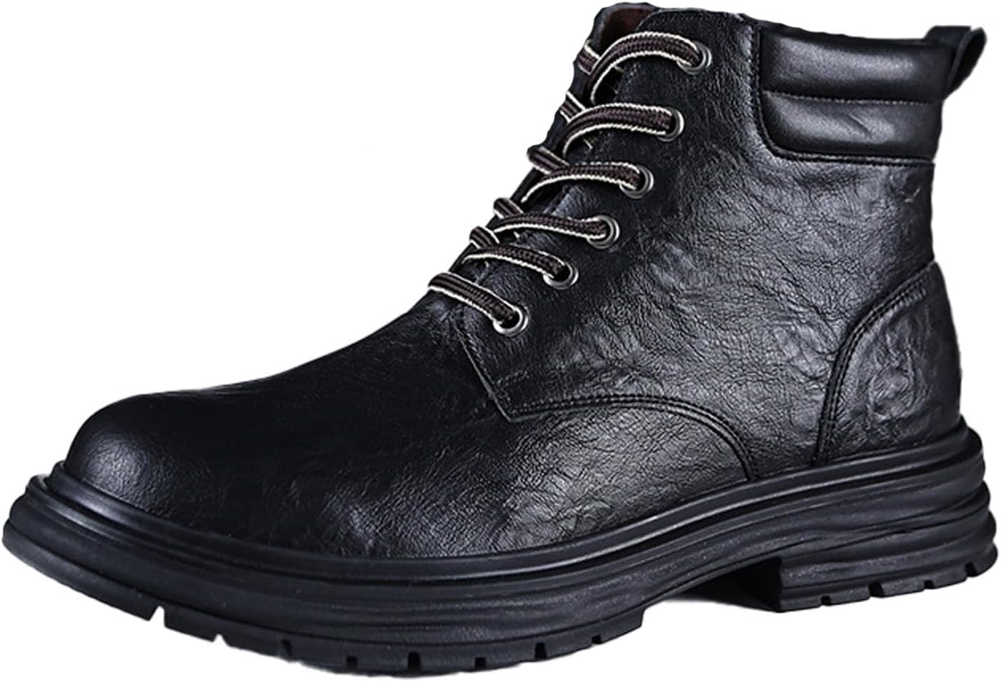 

Мужские байкерские ботинки на шнуровке, повседневные чукка, нескользящие оксфорды до щиколотки, винтажные британские формальные ботинки Neuugo, черный