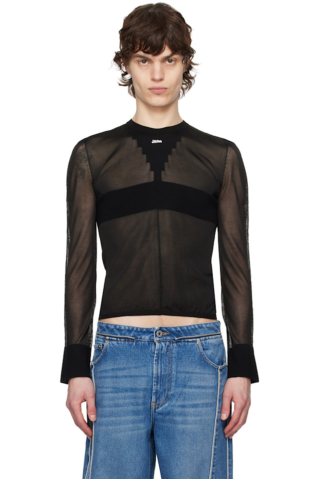 

Свитер с вязаным логотипом Jean Paul Gaultier, черный