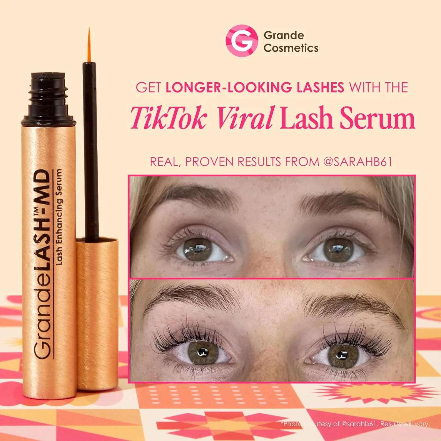 Сыворотка для роста ресниц GrandeLASH-MD от Grande Cosmetics - формула с пептидами и витаминами для более длинных, густых и пышных ресниц - протестировано офтальмологами, не тестируется на животных., 2 ml - 3 month supply — фото 2