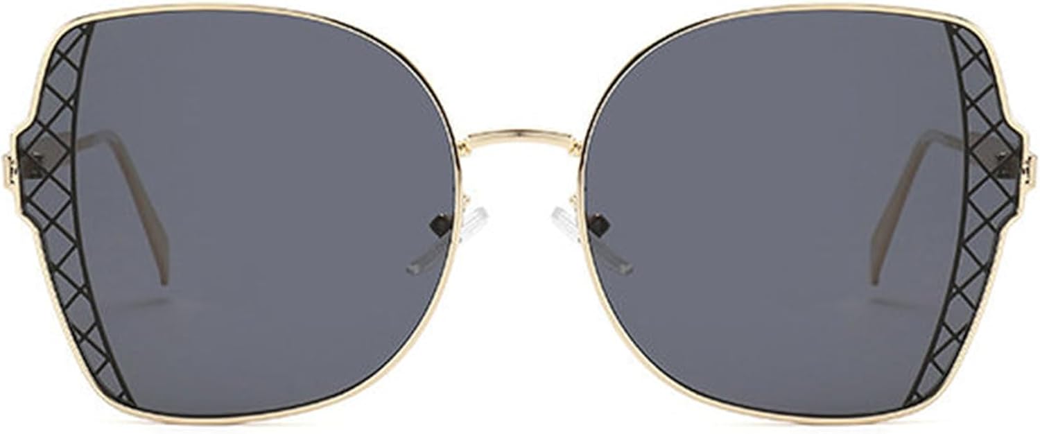 

Классические модные солнцезащитные очки Helena в крупной квадратной металлической оправе для женщин и мужчин, в стиле ретро, ​​с большими плоскими линзами и защитой от УФ-излучения, C1