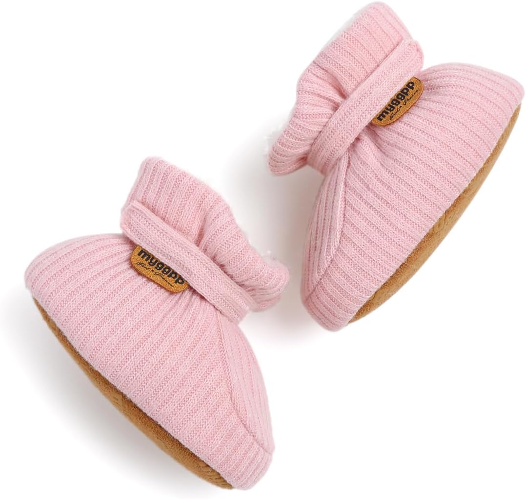 

HsdsBebe Детские ботиночки на щиколотку для мальчиков и девочек, флисовые пинетки с противоскользящей резиновой подошвой, кроссовки для малышей, обувь для новорожденных для ходьбы и сна, B2081/Pink