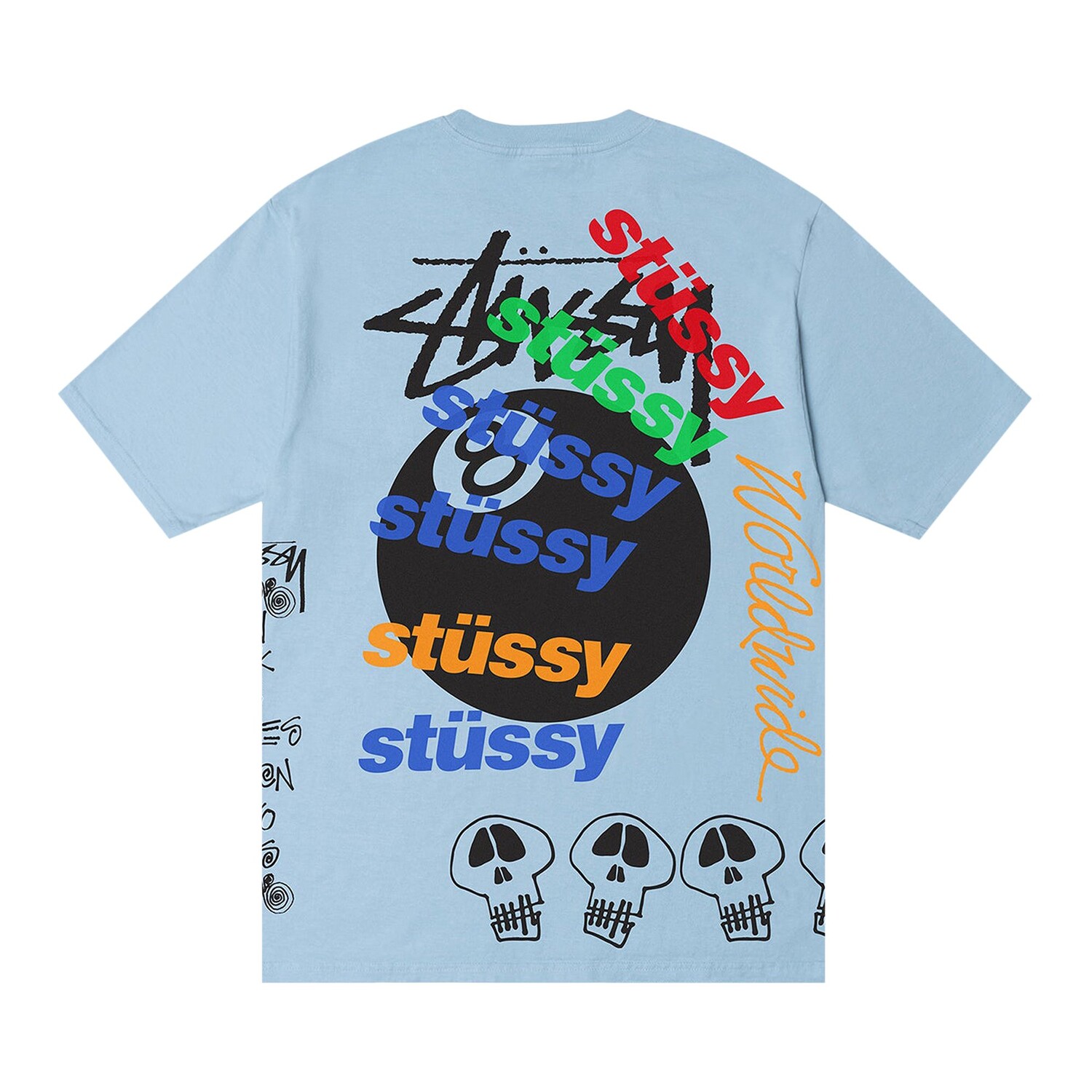 Футболка Stussy Test Strike, окрашенная в пигмент, Небесно-голубой — фото 2