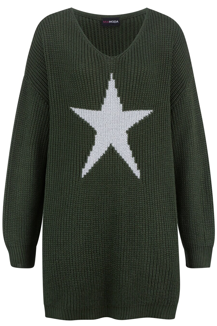 

Тонкий вязаный свитер MIAMODA Sweater, оливковый