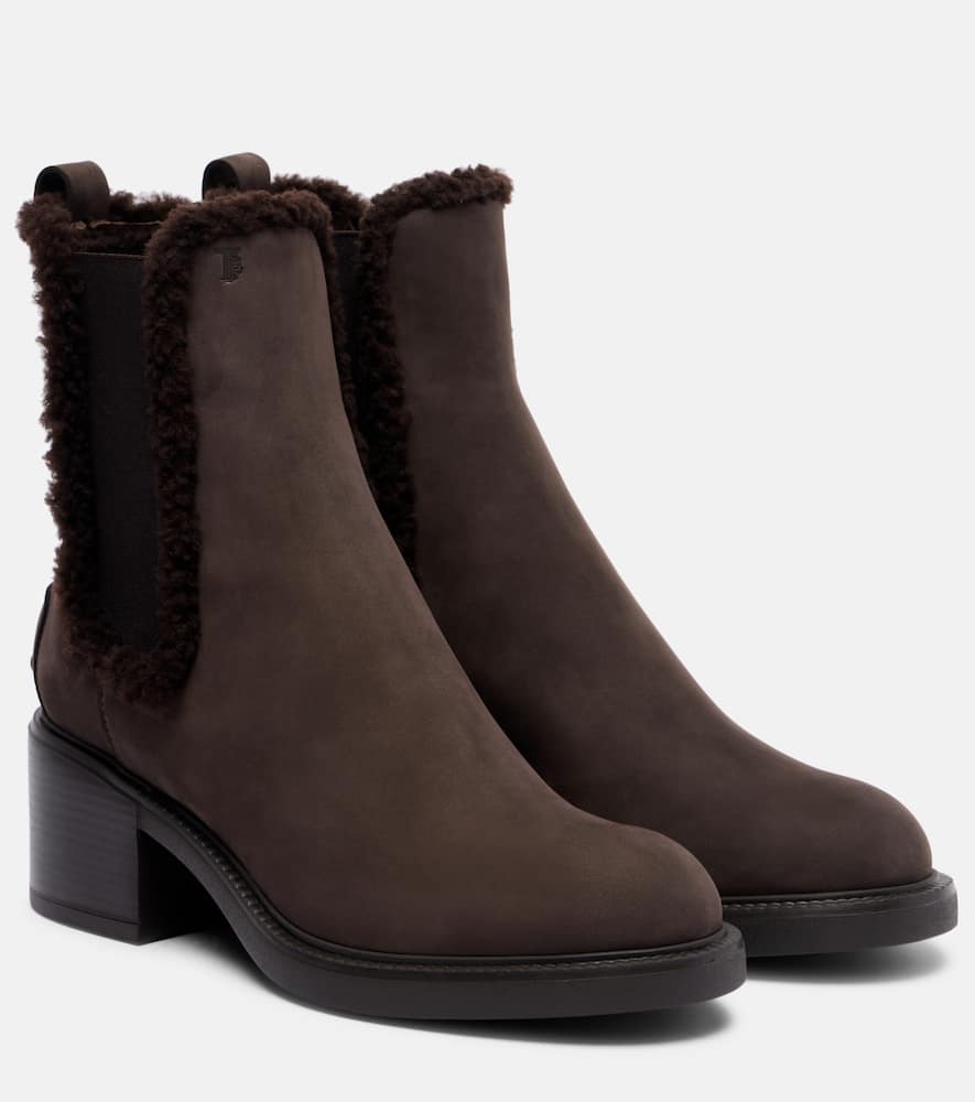 Кожаные челси ботинки на меху Tod's, Palissandro+Marrone