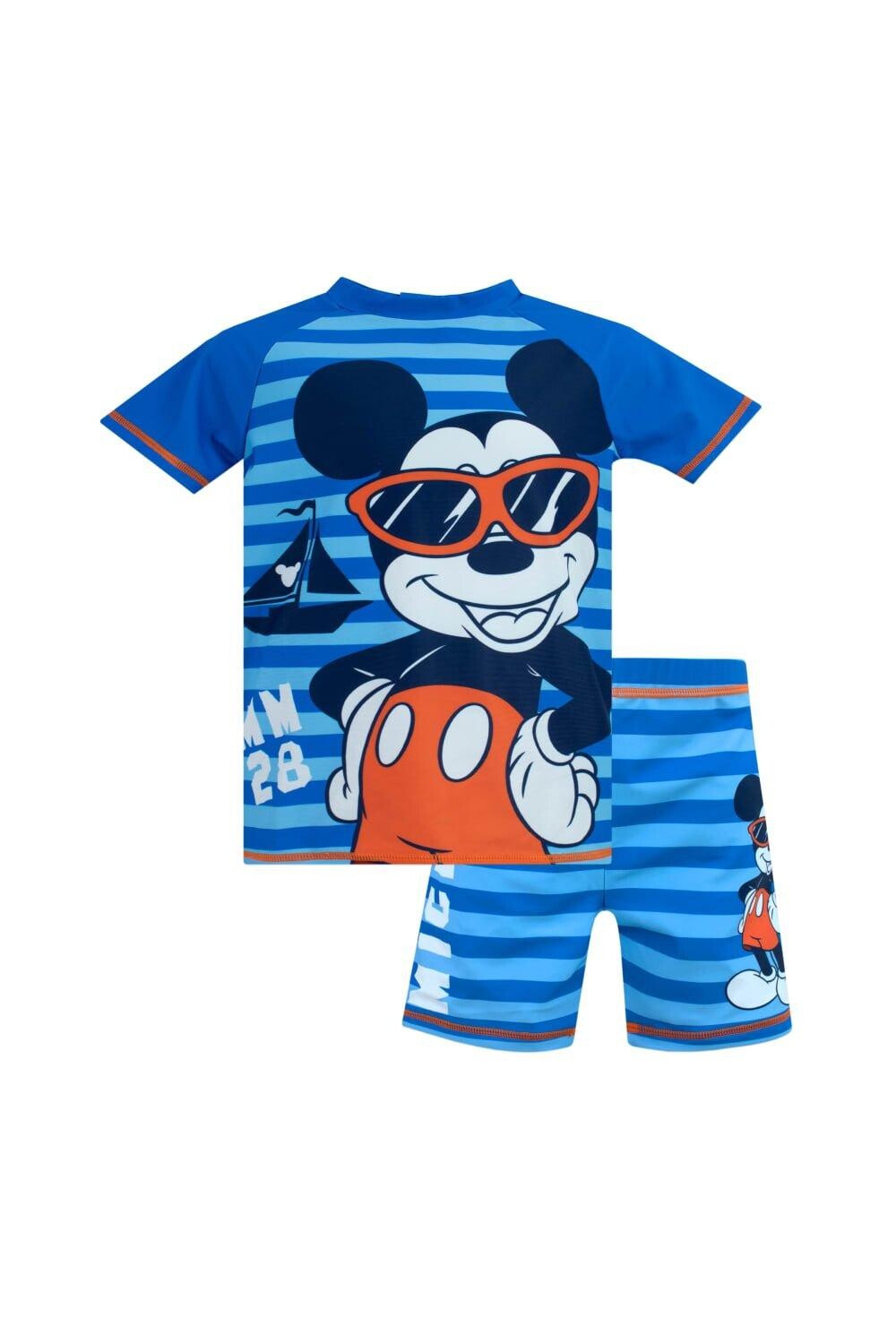 

Комплект для плавания из двух предметов в полоску с Микки Маусом Disney, синий