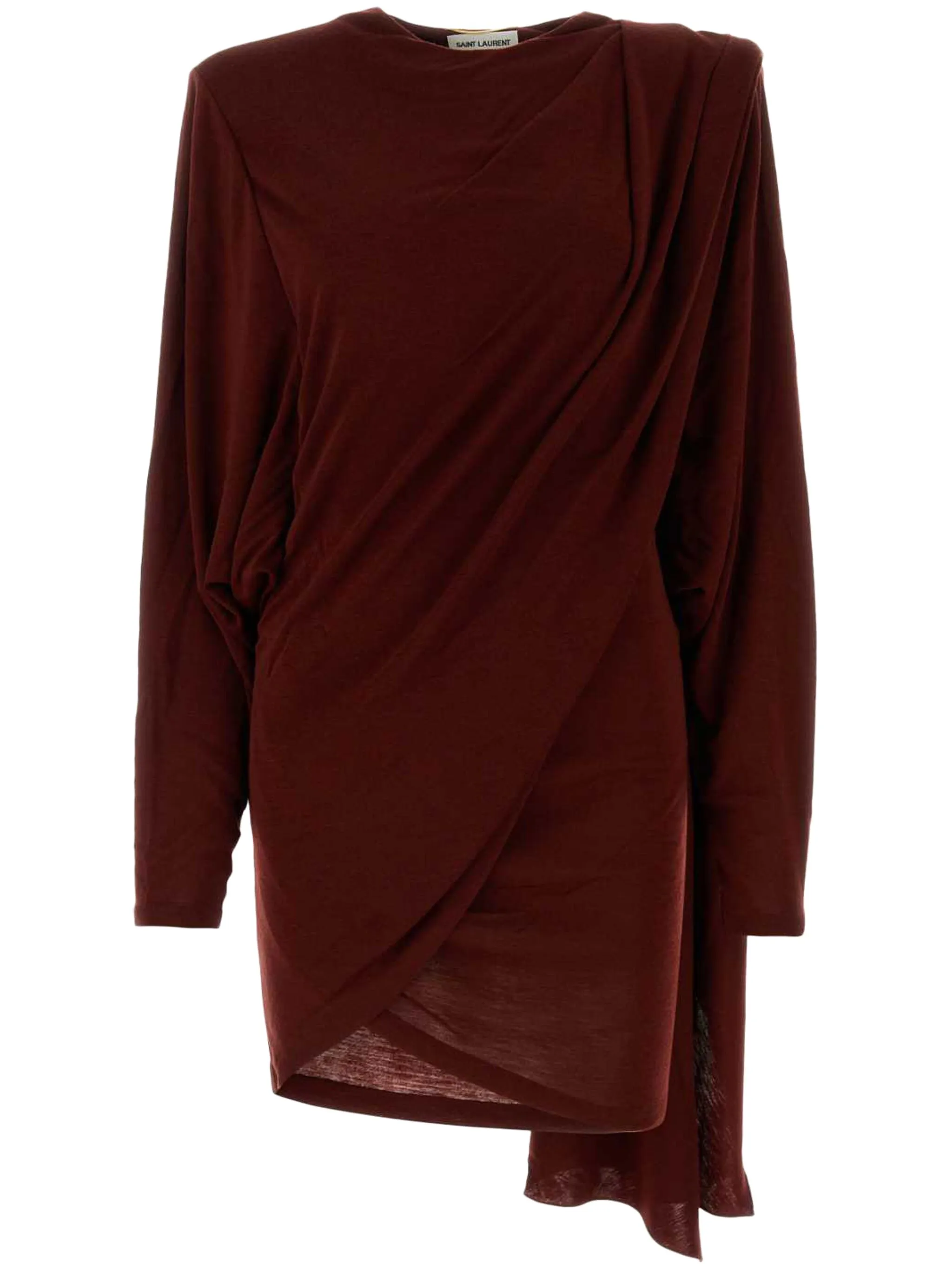 

Платье мини с драпировкой Saint Laurent, красный