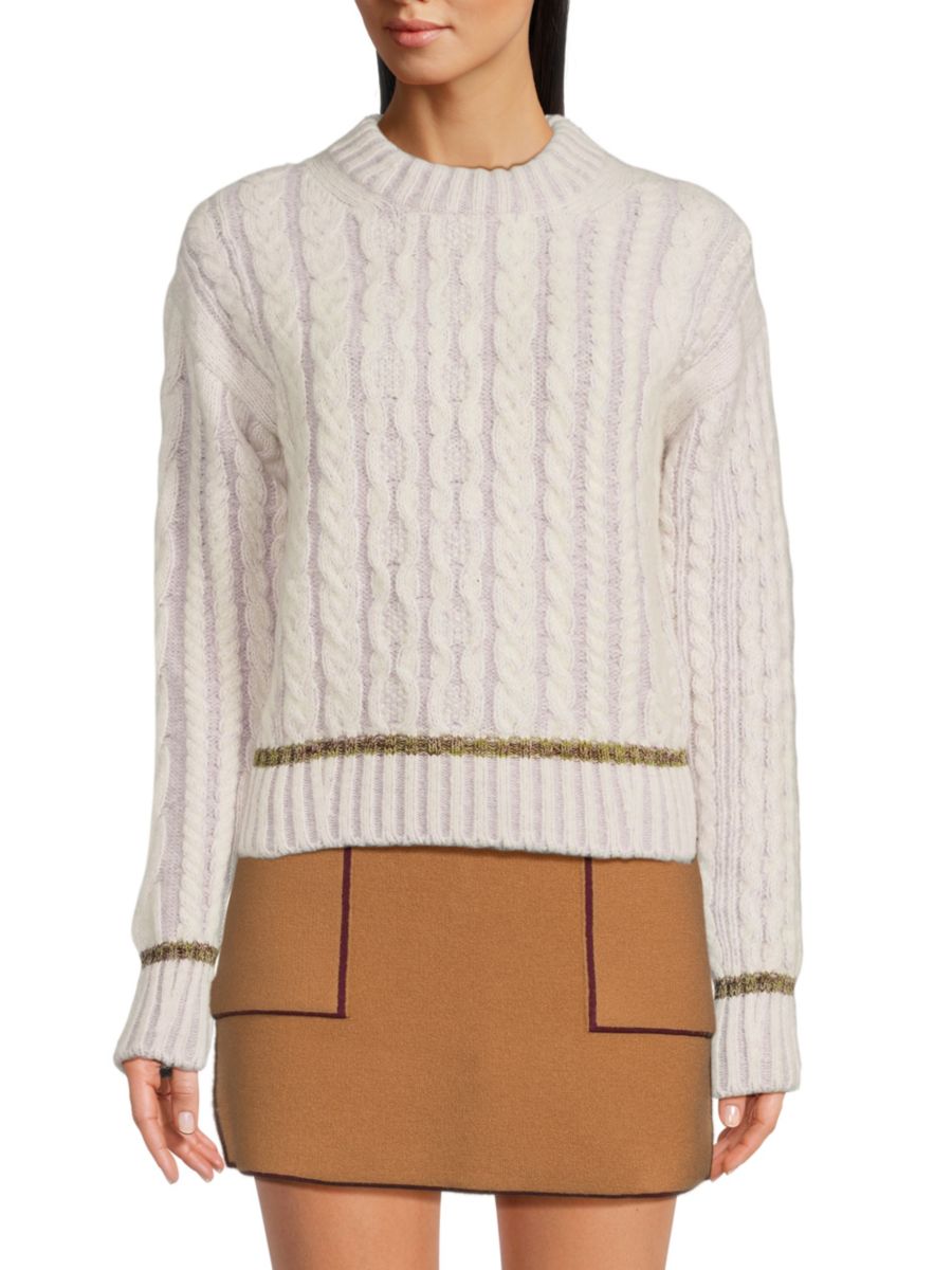 

Свитер из смеси альпаки и шерсти с косовой вязкой Sonia Rykiel, цвет Lilac