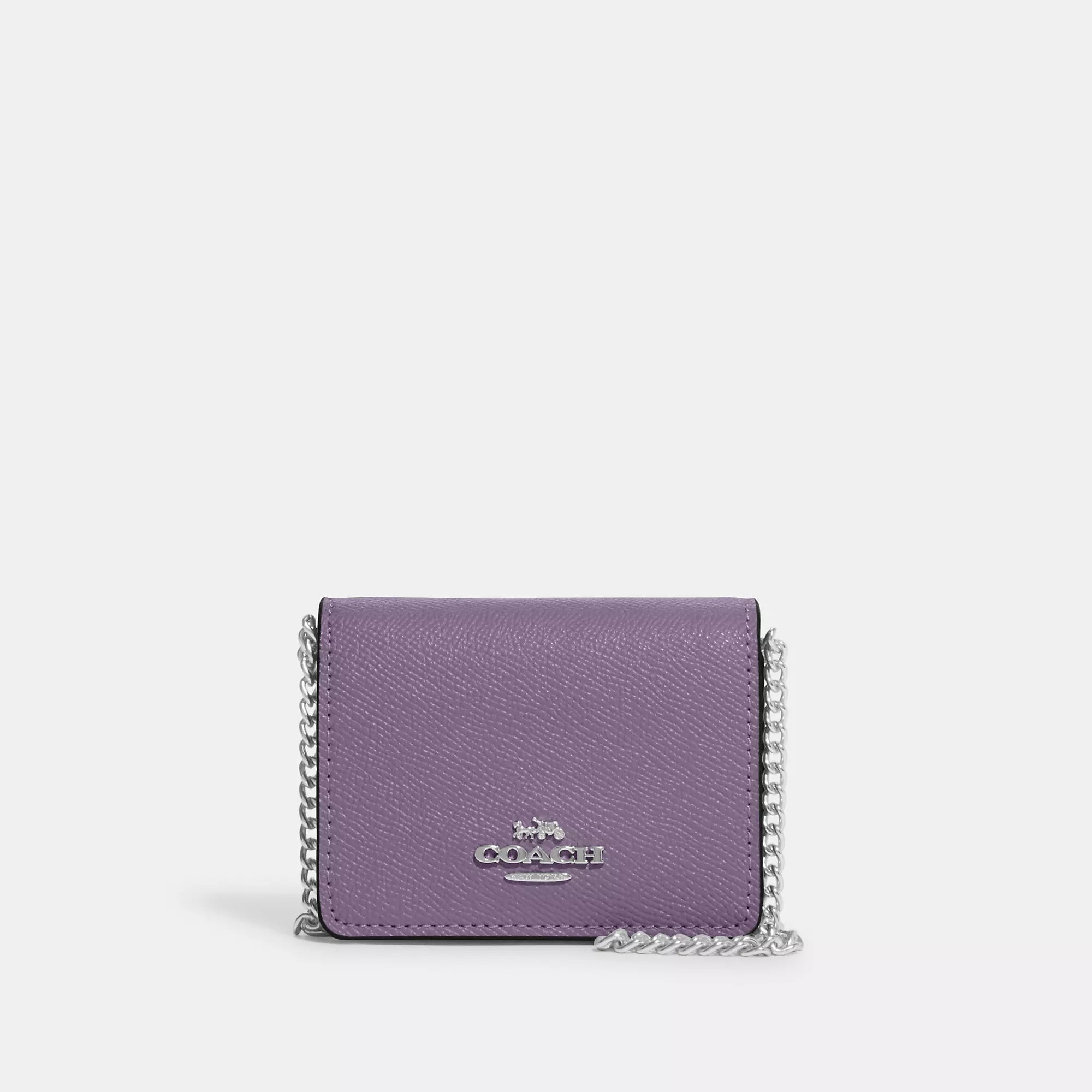 

Мини-кошелек Coach Outlet на цепочке, цвет silver/amethyst
