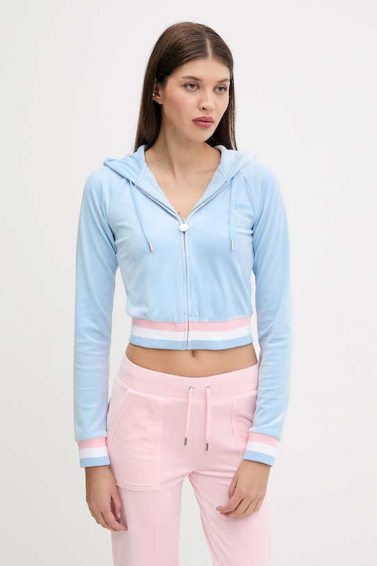 

Толстовка VELOUR CROPPED STRIPE HOODIE Juicy Couture, синий