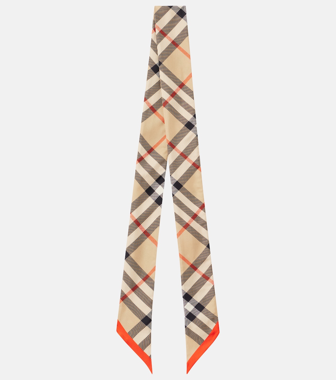 

Шелковый шарф из твила Check Burberry, песочный