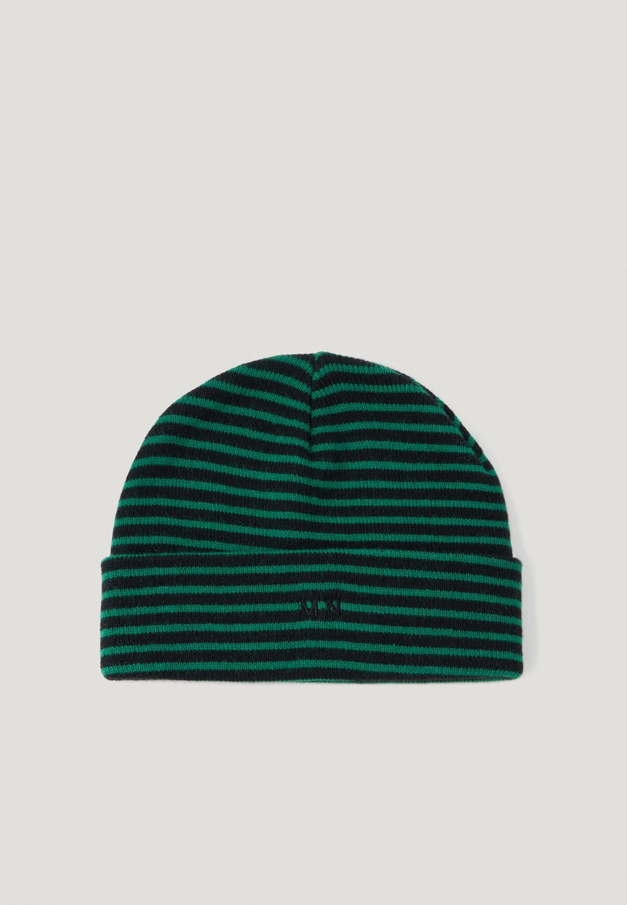 

Шапка Mads Nørgaard ISAK AMBAS STRIPE BEANIE UNISEX , Black/Verdant Green/Green