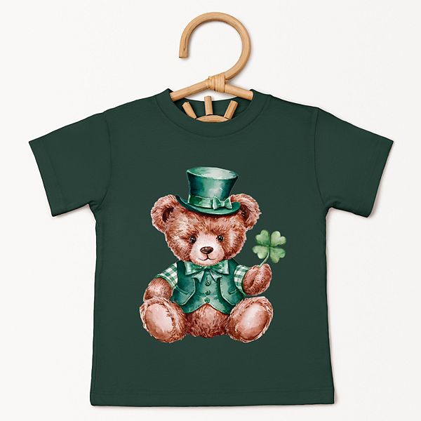 Футболка с принтом St Patrick's Bear Clover для малышей The Juniper Shop, Forest — фото 2
