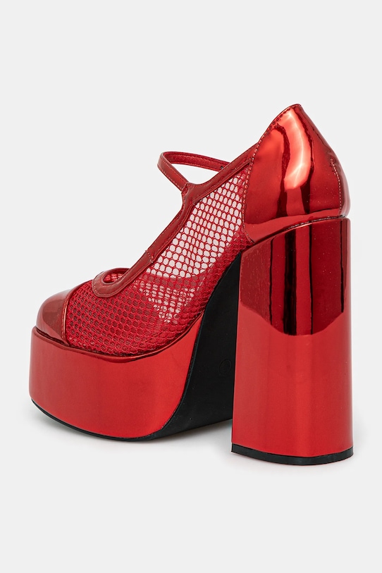 Черные туфли X Rocky Horror Show Regular Frankie Fan в сеточку Koi Footwear, красный — фото 3
