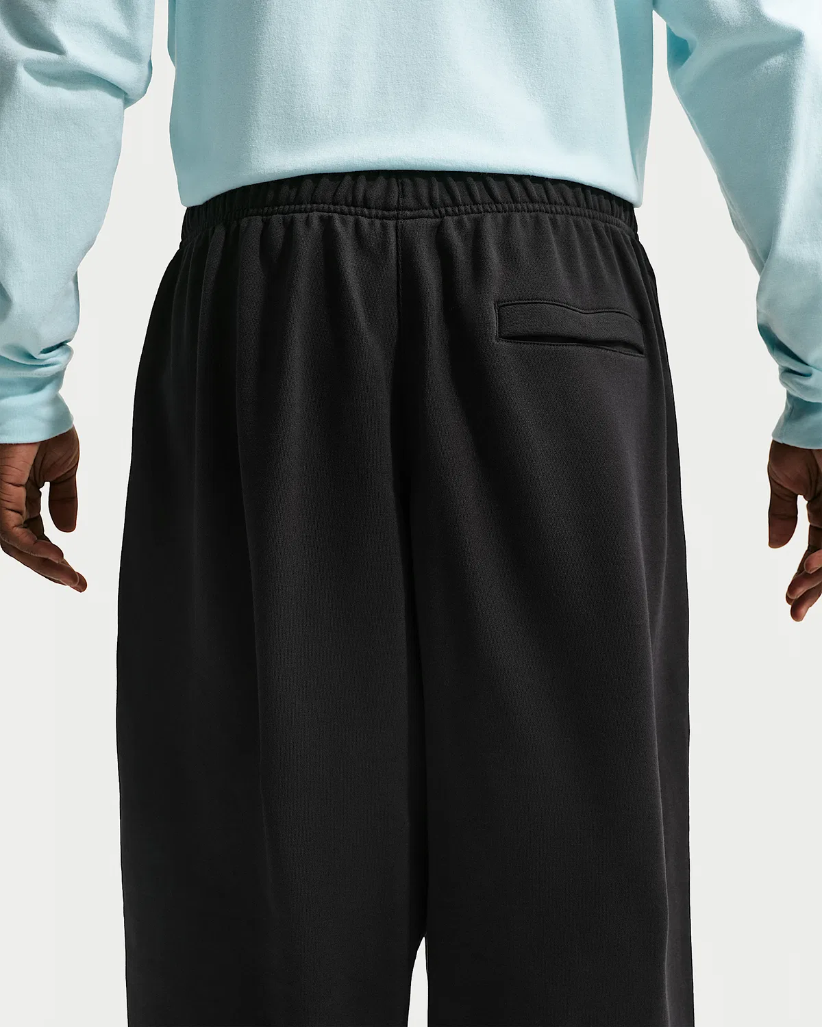 Мужские свободные штаны из французского футера Nike Sportswear Club, Black/Black/White — фото 3