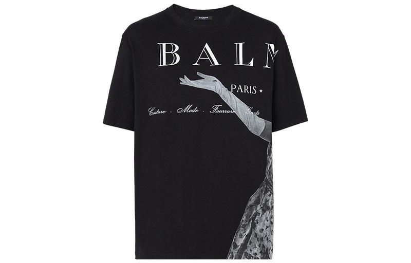 

Футболка Jolie Madame с принтом BALMAIN, черная