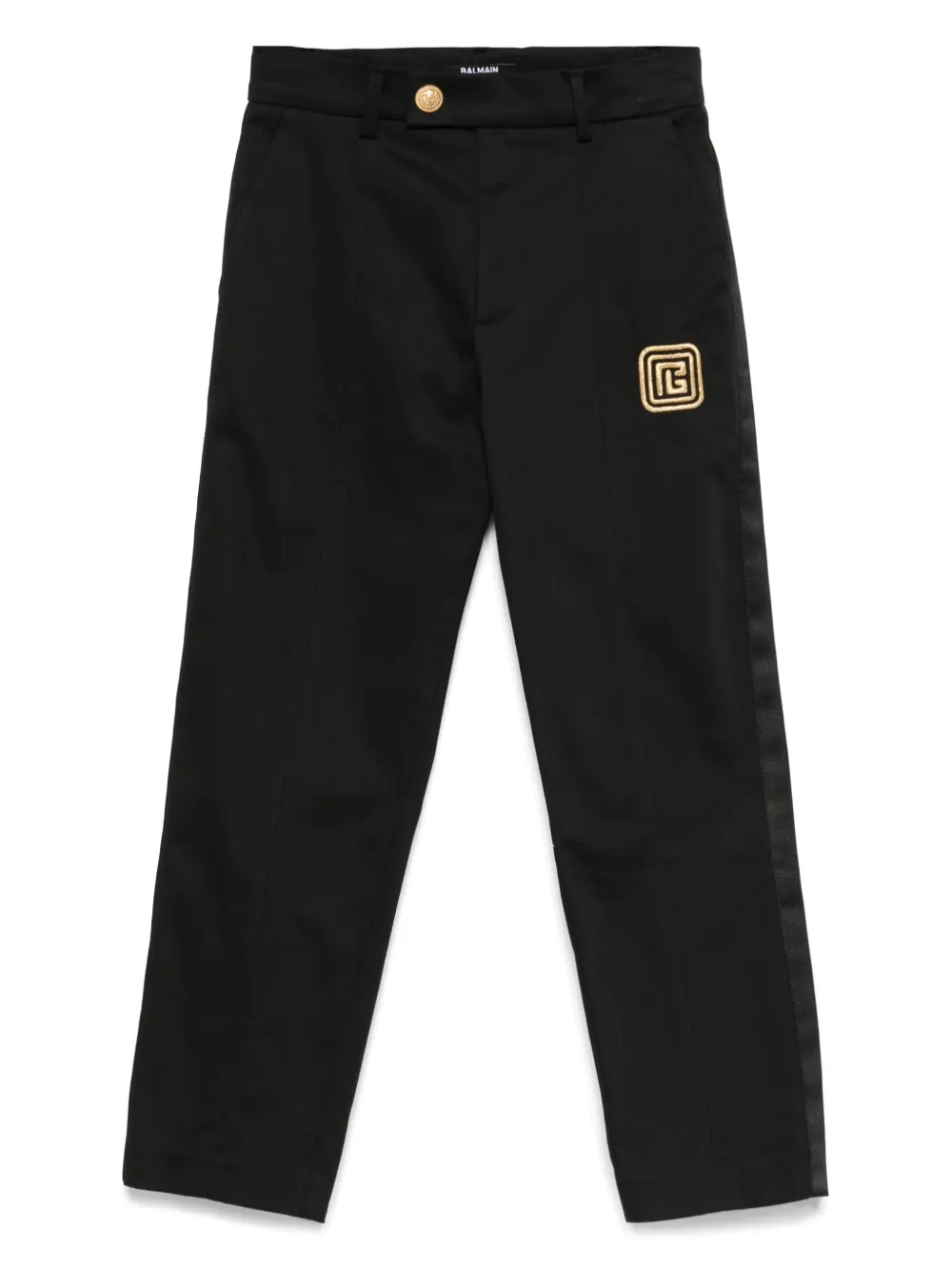 

Брюки с вышитым логотипом Balmain Kids, черный