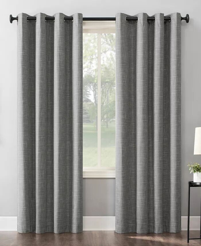 

Штора Kline Burlap Weave 52 x 84 дюйма с термозатемнением Sun Zero, серый