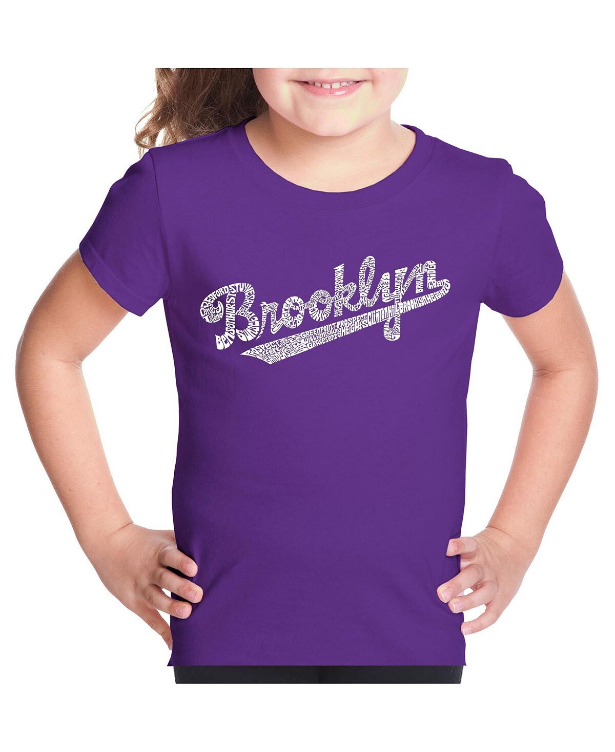 

Футболка с надписью Big Girl's Word Art — Brooklyn Neighborhoods LA Pop Art