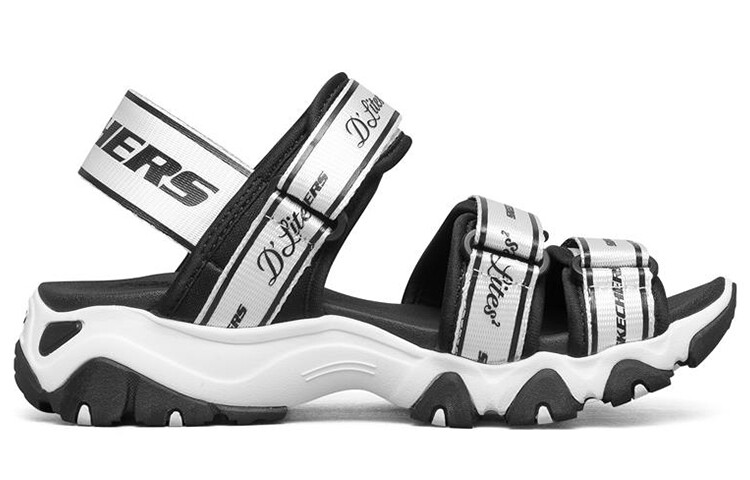 Пляжные сандалии D"LITES 2.0 женские черные/белые Skechers — фото 2