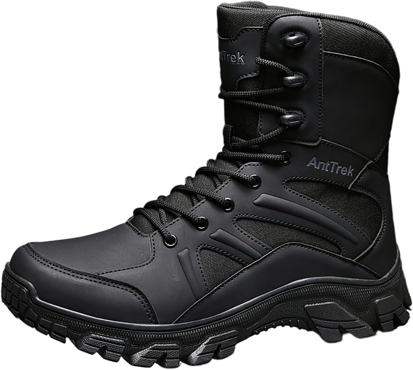 

Мужские тактические боевые ботинки NXNBHSL на шнуровке, винтажные с закругленным носком, нескользящей резиновой подошвой, платформой, высокие на щиколотке, удобные для активного отдыха, походов, работы в пустыне, джунглях и бездорожье, черный