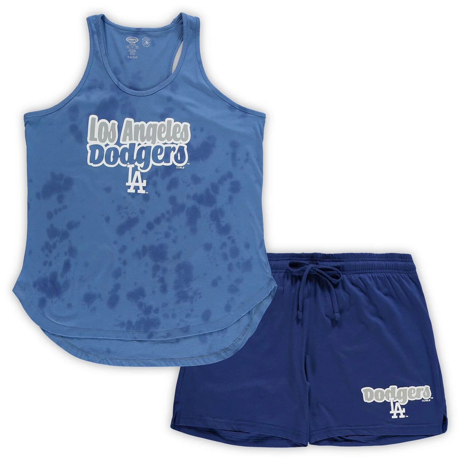 

Женский комплект для сна Concepts Sport Royal Los Angeles Dodgers размера плюс с майкой Cloud и шортами