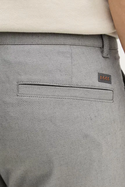 Чинос из хлопка с льном Slim BOSS Orange, серый — фото 4