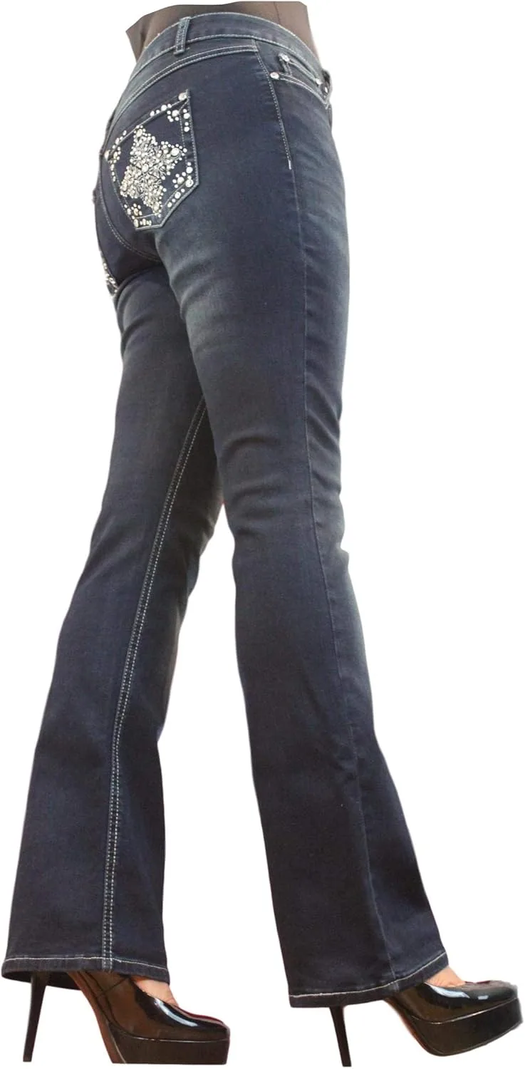 

Джинсы Missy и Plus с кристаллами Boot Cut PJP161 PJM160 Project Indigo