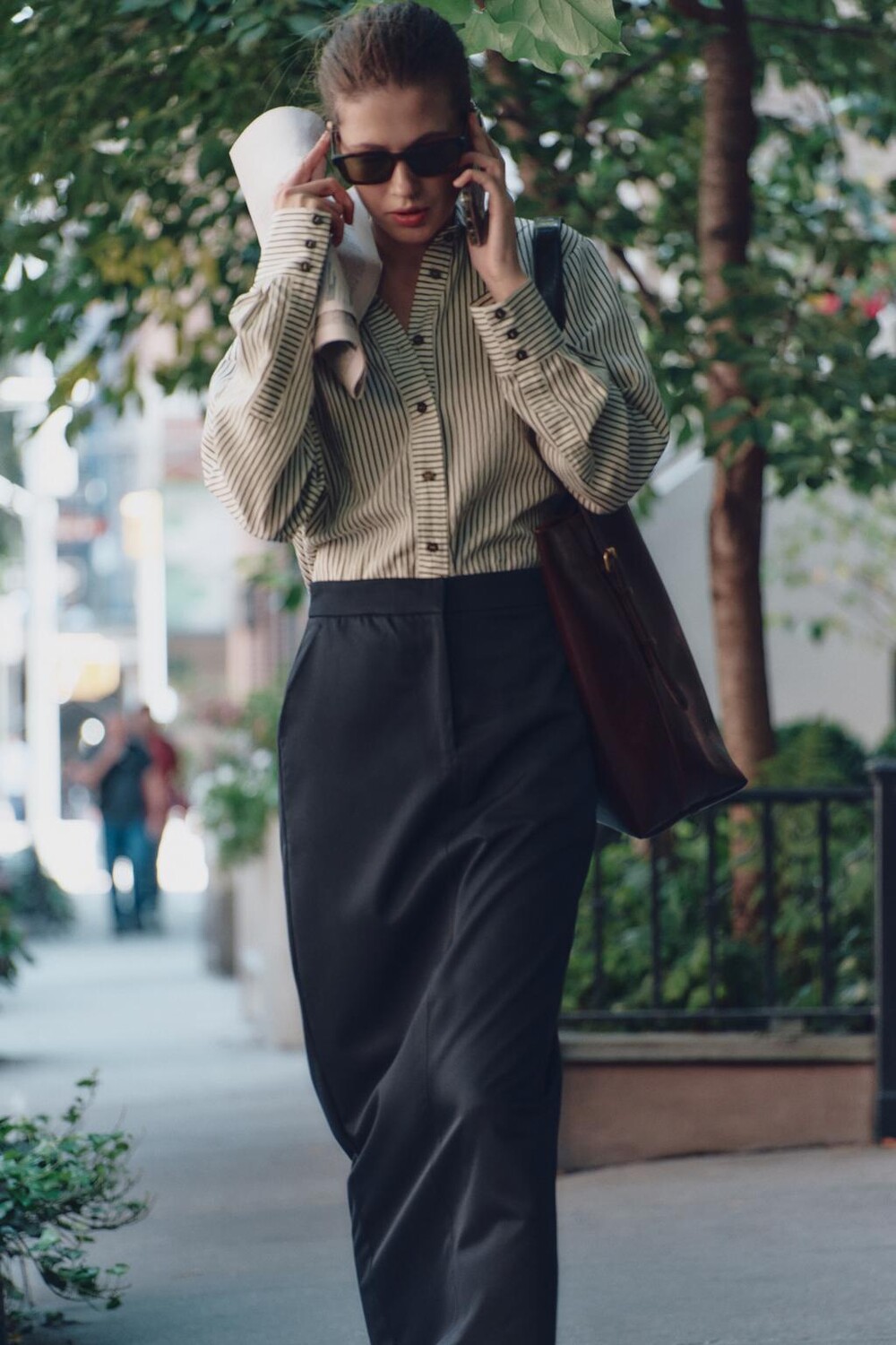 

Полосатая струйная рубашка ZARA, экрю/зеленый