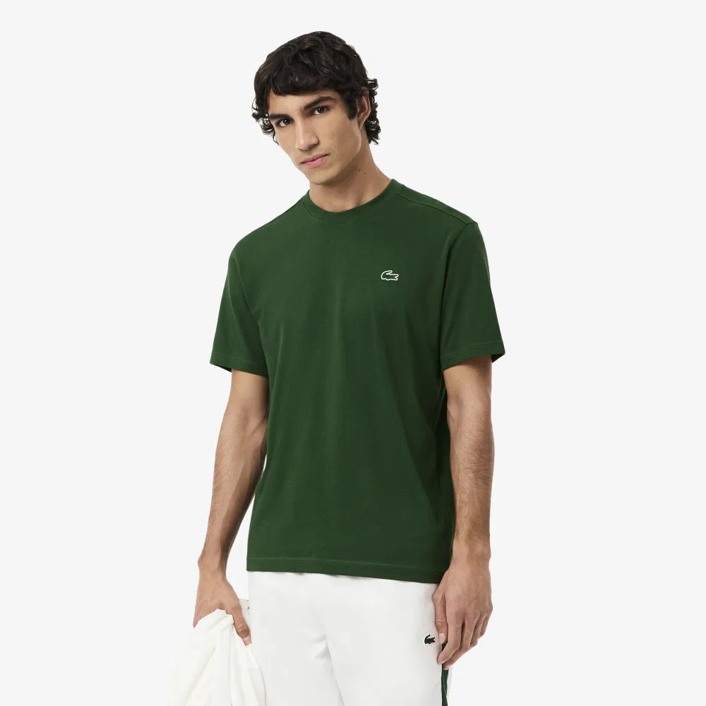 Мужская базовая тренировочная футболка зелёная от Lacoste
