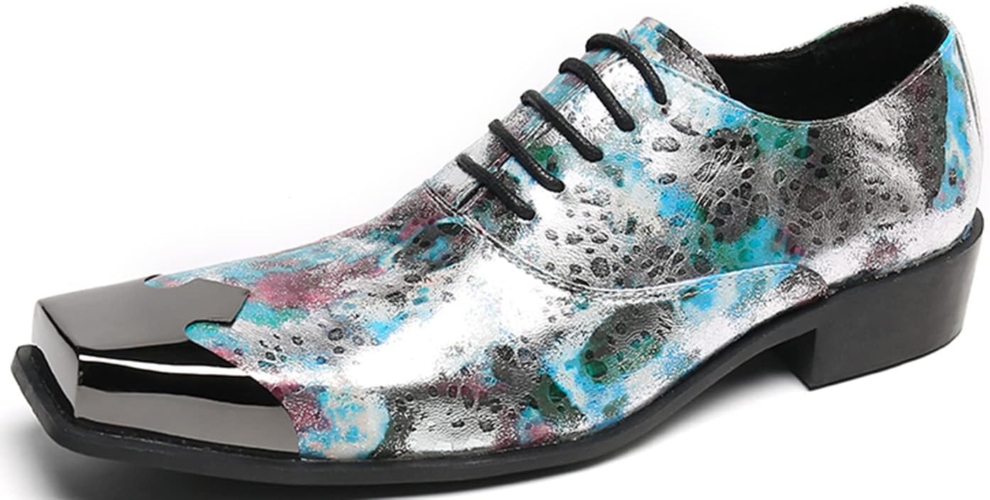 

Мужские кожаные дерби Santimon из металла для свадьбы и вечеринок, бизнес и повседневные кожаные туфли, синий