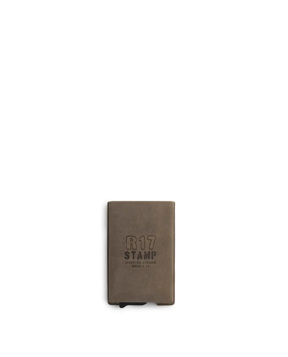 

Мужская металлическая визитница с кожаной подкладкой Stamp, цвет Kaki