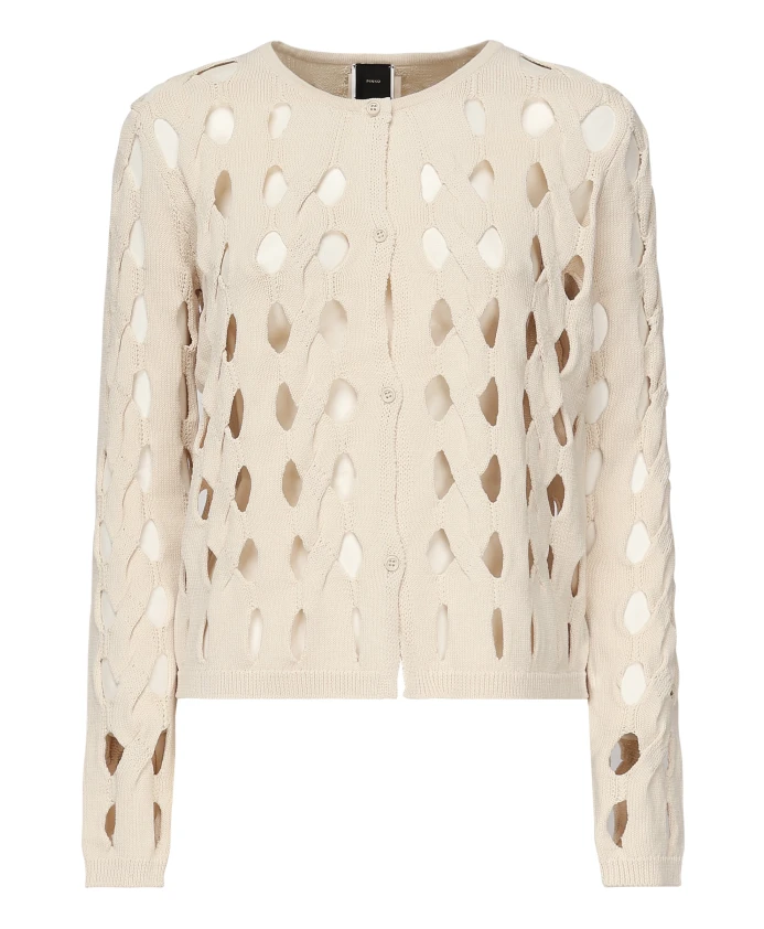 

Свитер крупной вязки нежно-розового цвета Pinko, белый