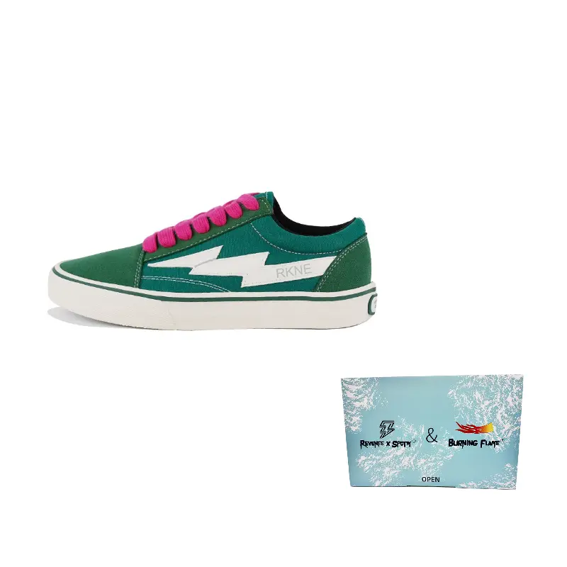 

BURNING FLAME REVENFE X SPOTM Износостойкие и легкие низкие кеды на текстильной подошве унисекс Молния Грин, цвет Lightning Green