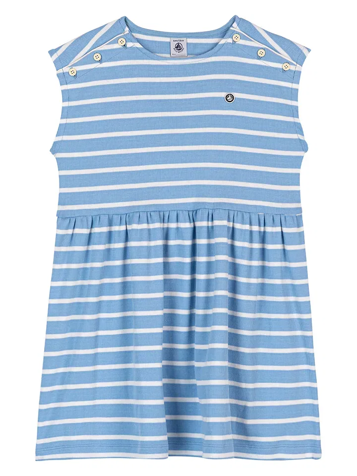 Платье с полосками, Petit Bateau, голубой