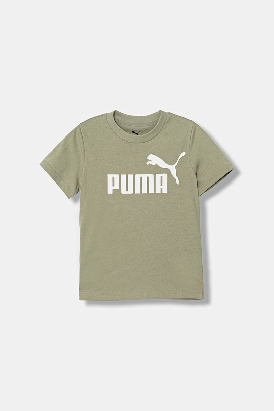 

Детская хлопковая футболка ESS No. 1 Logo Tee Puma, зеленый