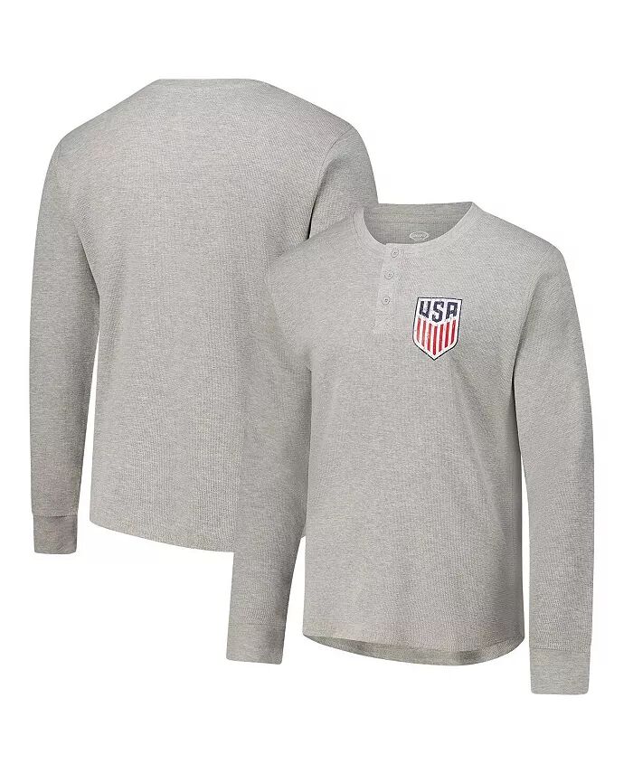 

Мужская серая футболка с длинным рукавом USMNT Region Thermal Knit Henley Concepts Sport