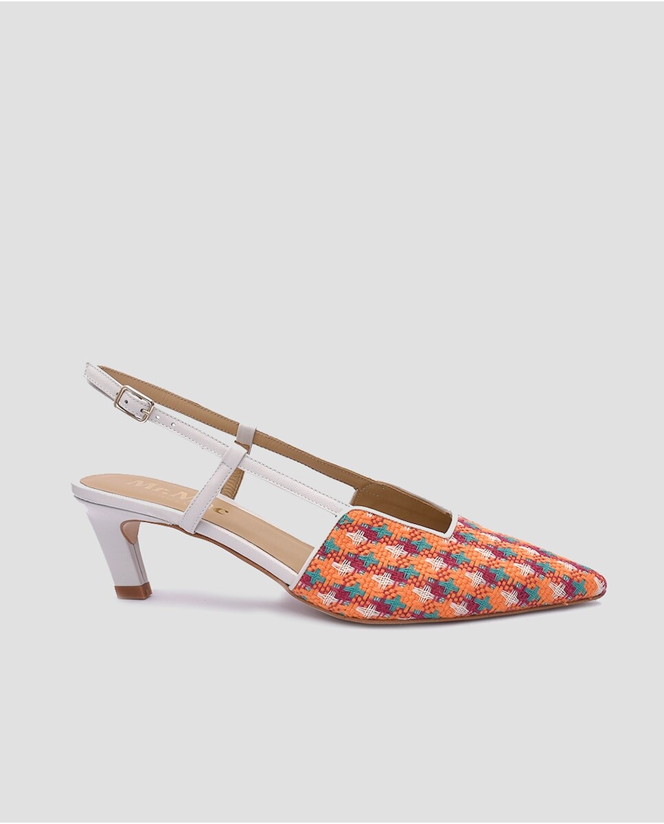 

Женские туфли-лодочки с пяткой на пятке из оранжевой кожи Mr. Mac Shoes, оранжевый