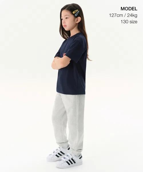 Детская футболка MUSINSA STANDARD KIDS с круглым вырезом, тёмно-синий — фото 2