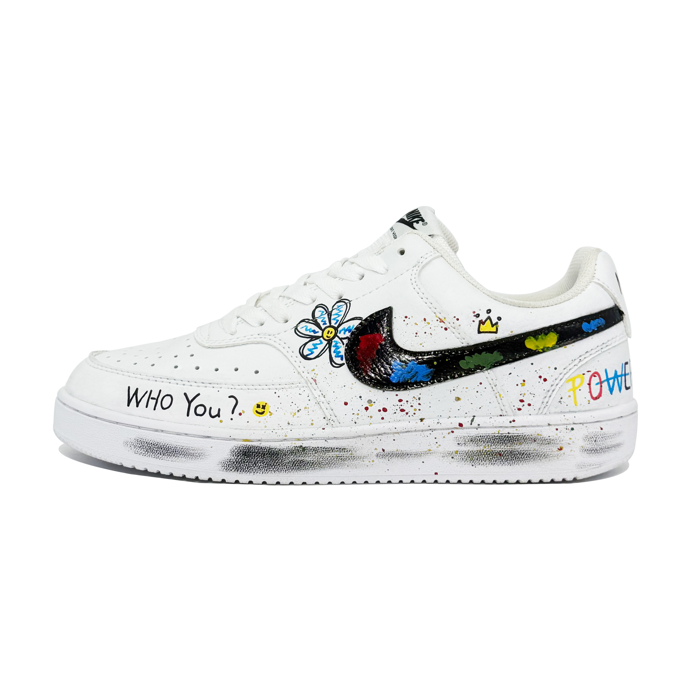 

Кроссовки для скейтбординга мужские Court Vision Joyful Moments с амортизацией, износостойкие, низкие Nike, белый