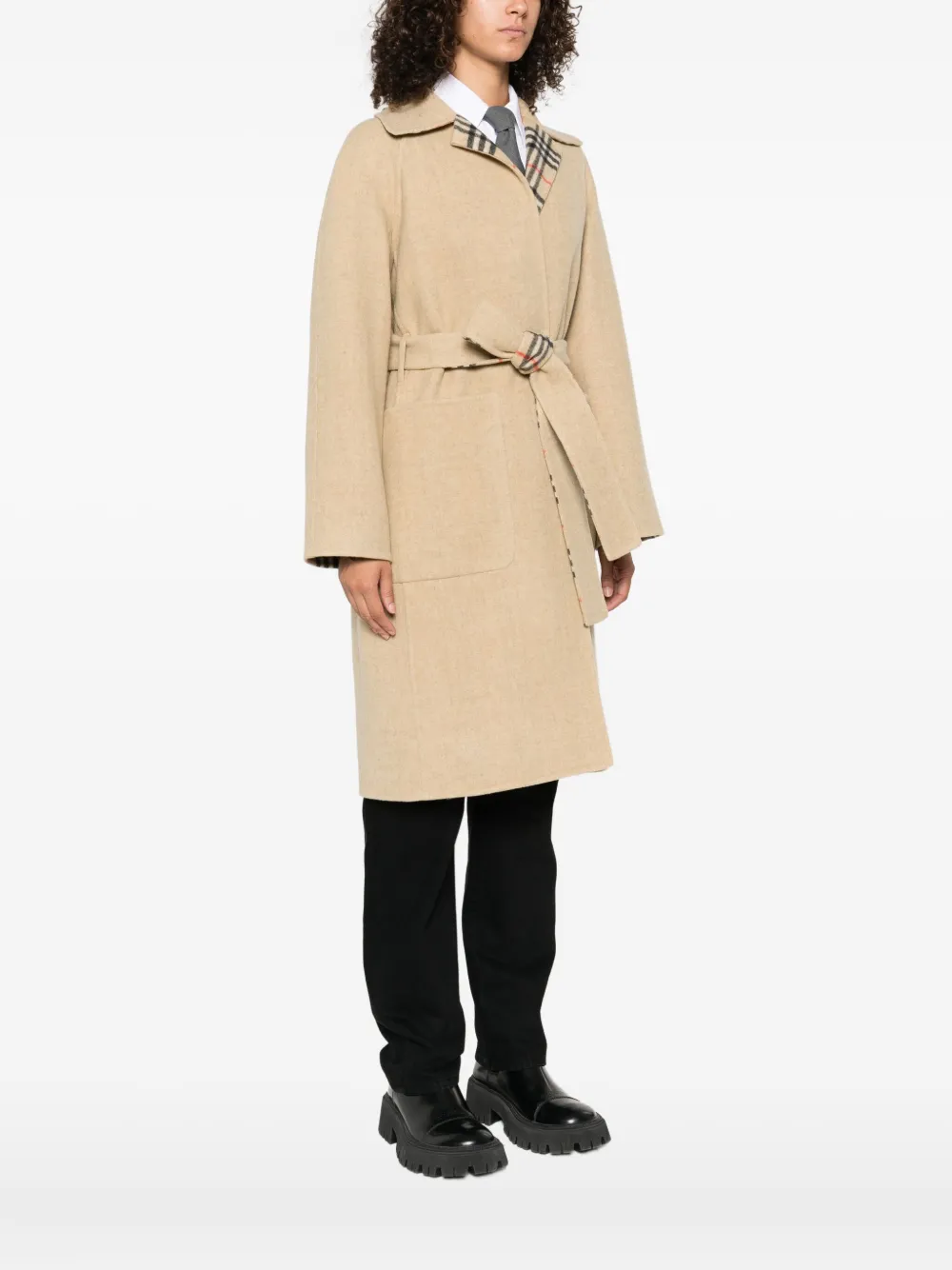 Пальто BURBERRY, женское, нейтральный, шерсть/вискоза — фото 3